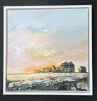 Framed painting of Aldeburgh seafront at sunset by Theronda Hoffman.