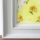 Detail of framed oil painting of florals in vase by Belynda Sharples