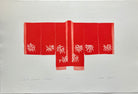 Red kimono original print by Anna Toppin