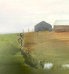 Detail of rural landscape oil painting by Eileen Coxon