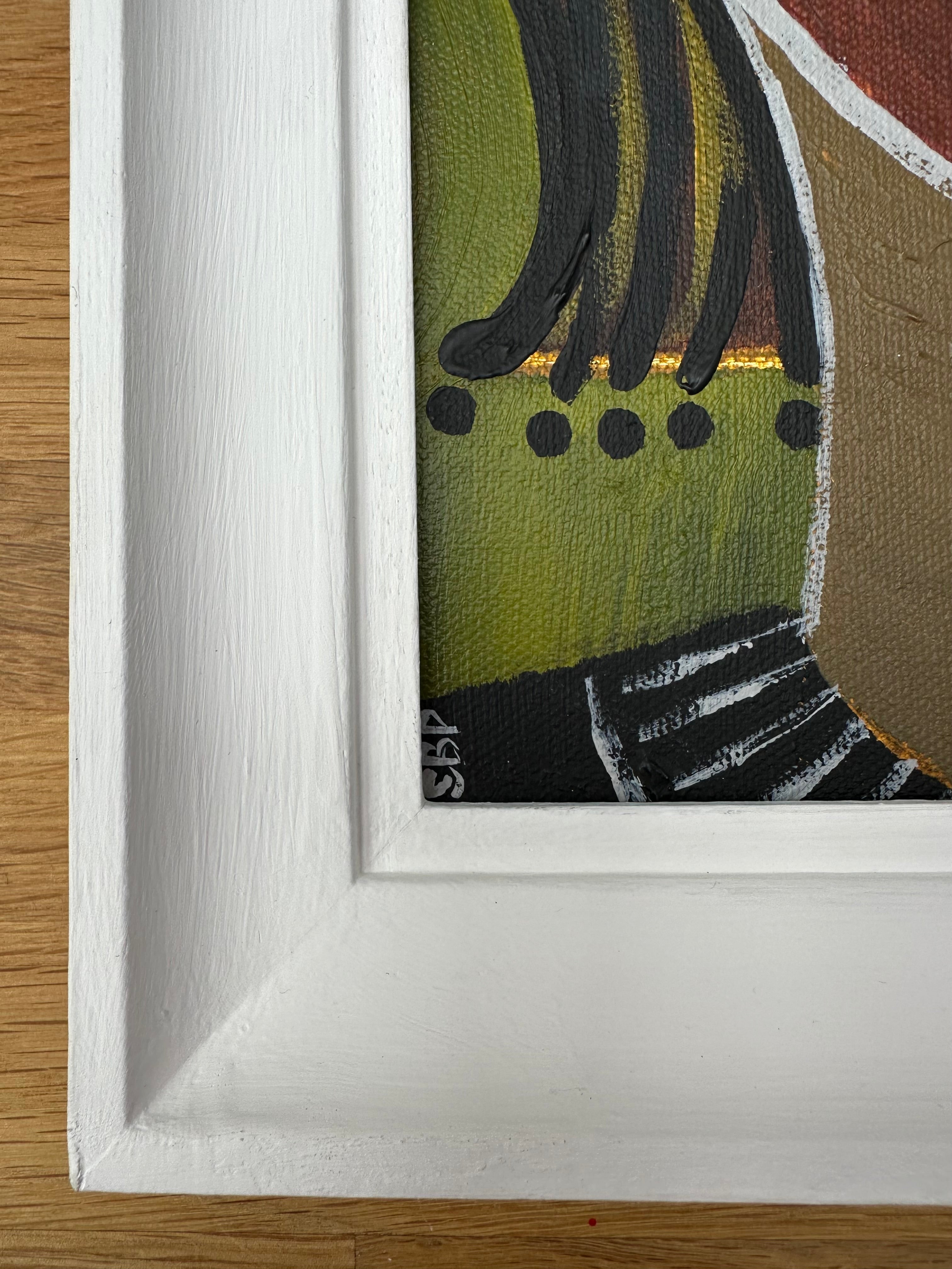 Detail of portrait of two lovers kissing by Sarah Baddon Price