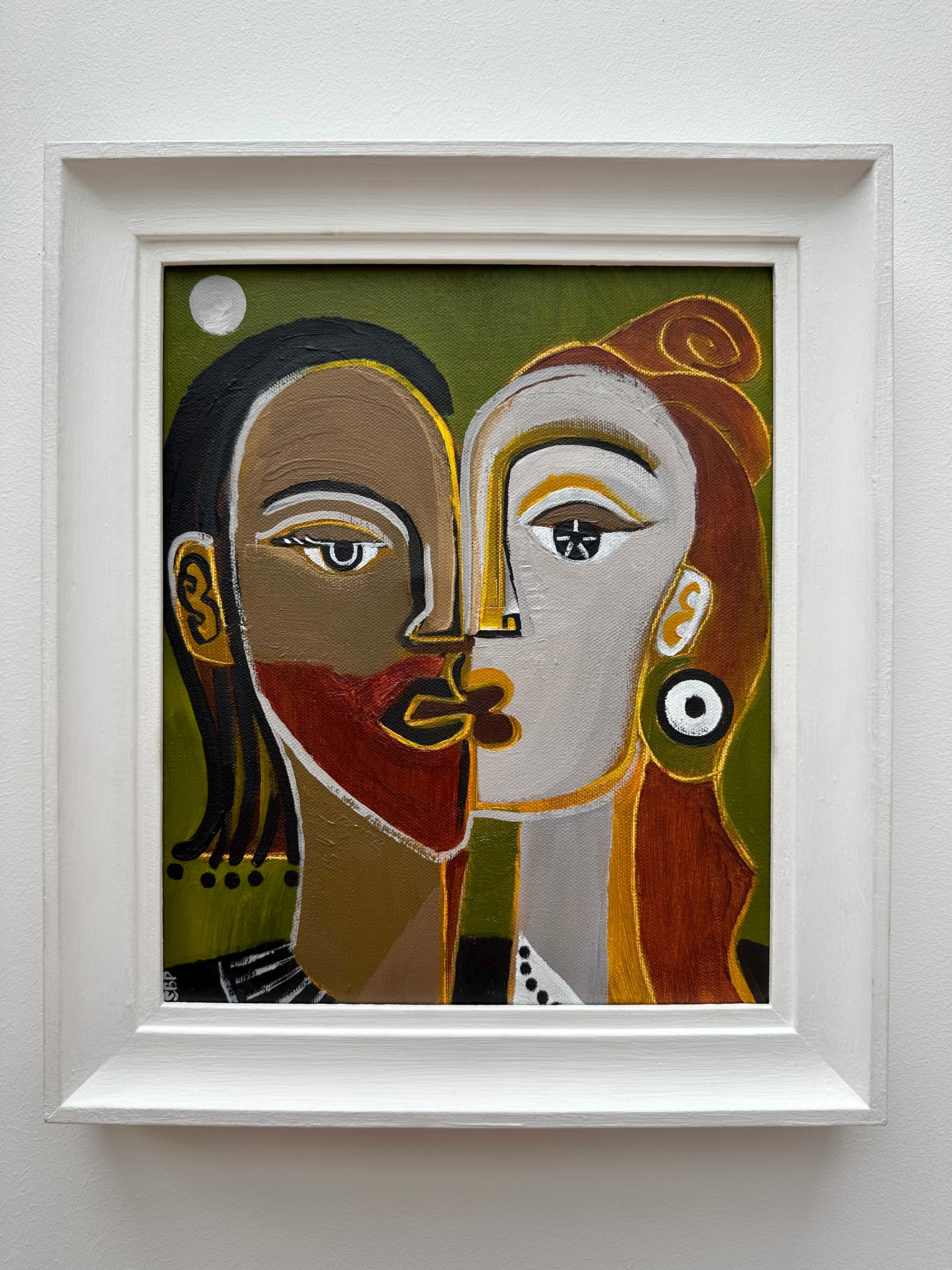 Portrait of two lovers kissing by Sarah Baddon Price