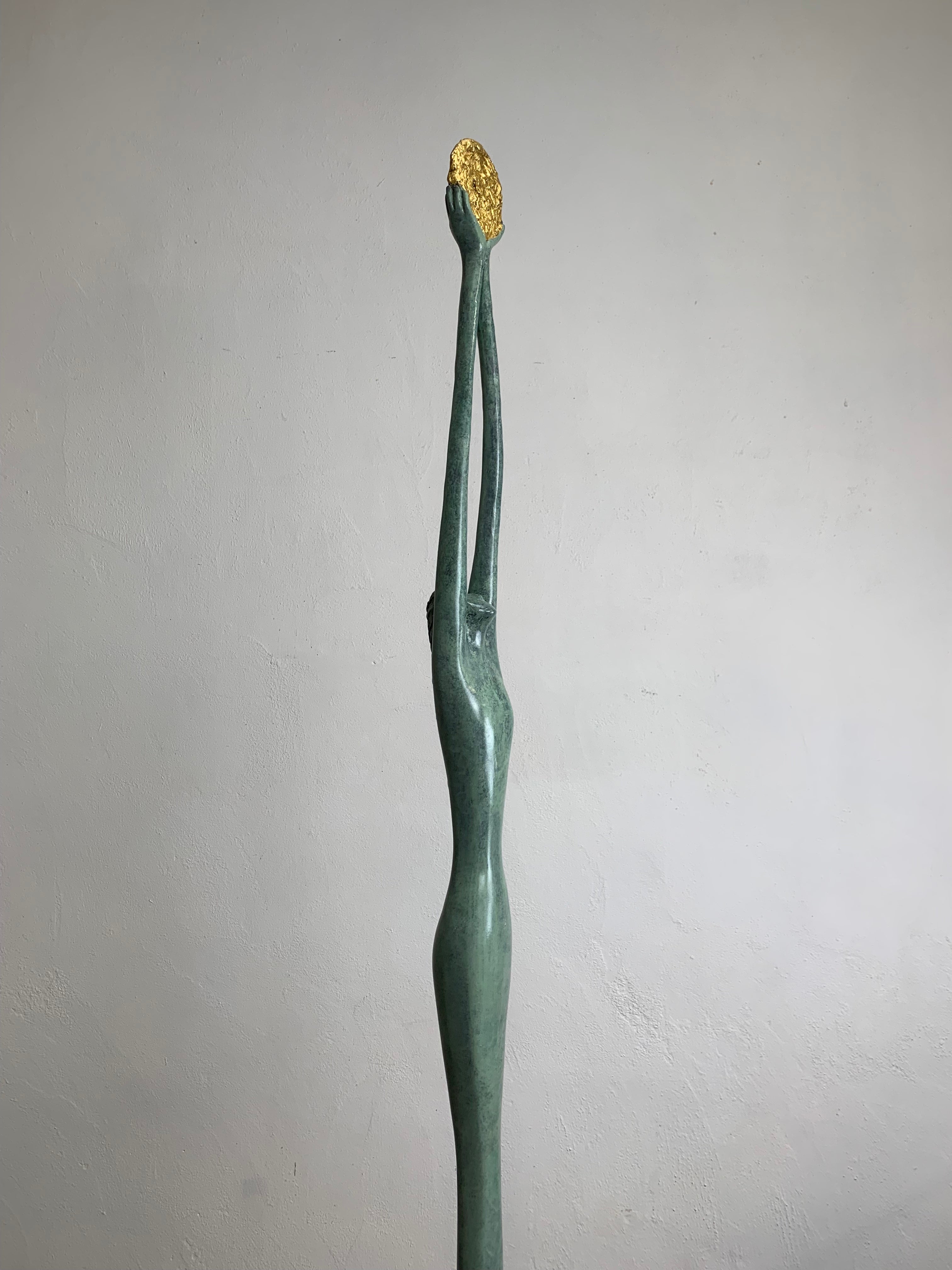 Abstract figurative sculpture in bronze for home and garden by Jeremy Moulsdale