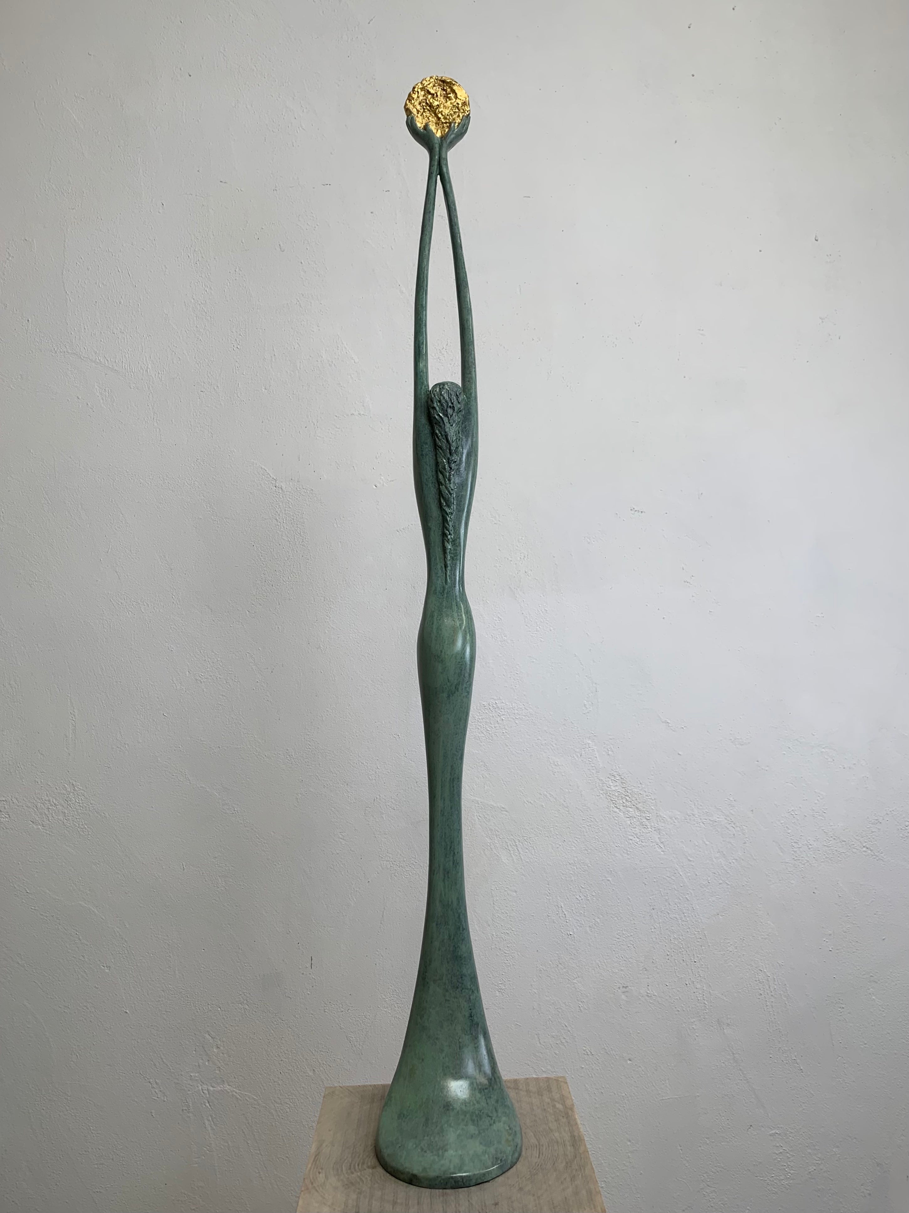 Abstract figurative sculpture in bronze for home and garden by Jeremy Moulsdale