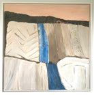 Oil on canvas landscape painting of rural fields by Eileen Coxon