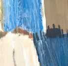 Oil on canvas landscape painting of rural fields by Eileen Coxon