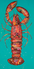 Mixed media collage of a lobster by Nicola Hart