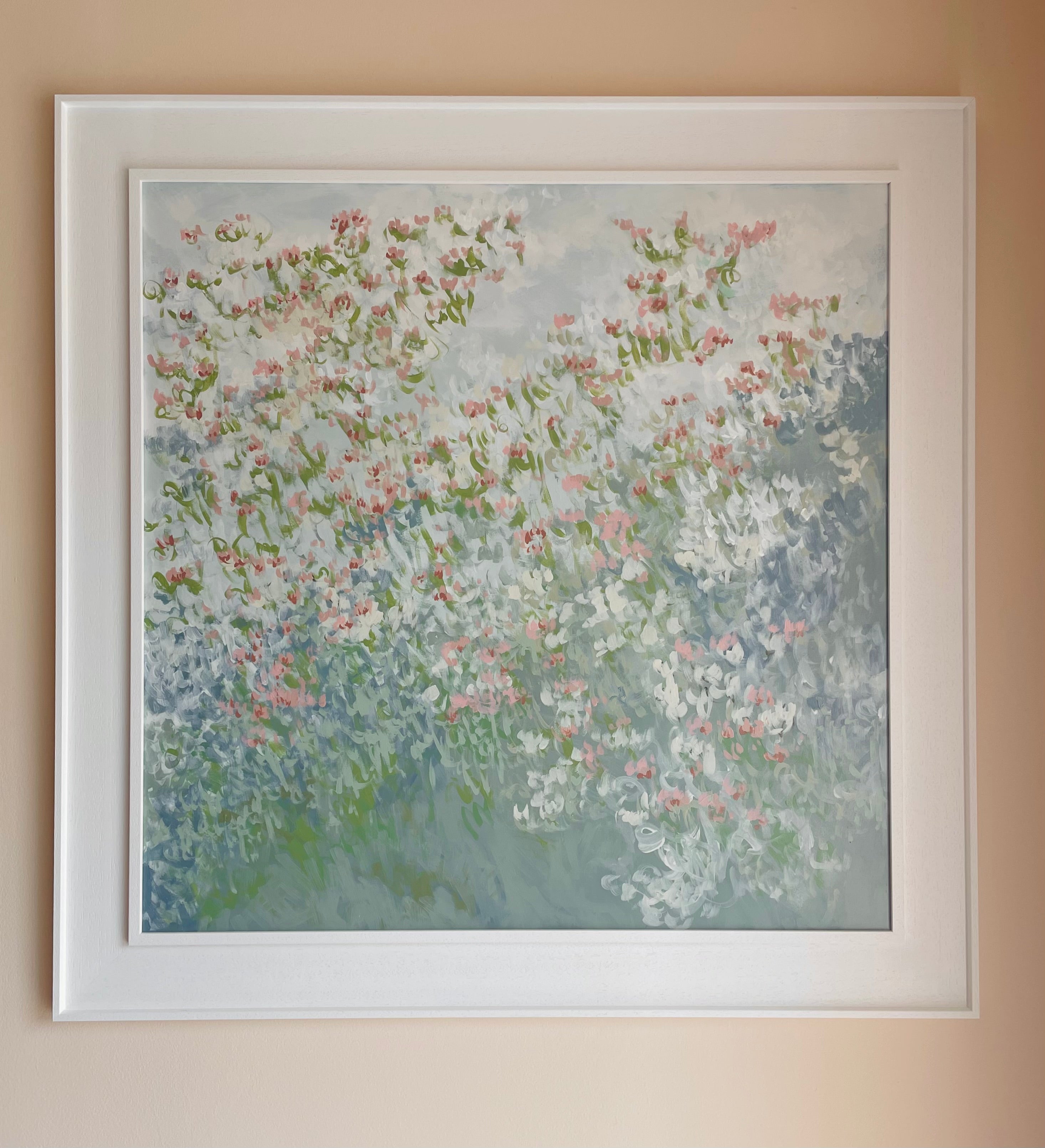 Abstract painting of Meadow Roses by Claire Oxley