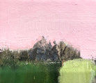 Detail of oil painting abstract landscape of rural fields by Eileen Coxon