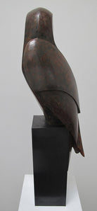 Mixed metal sculpture of kestrel bird by Paul Havey