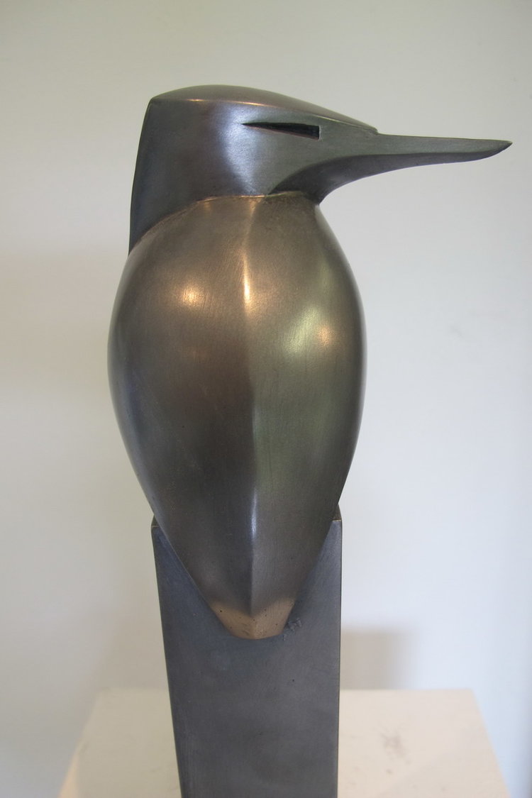 Kingfisher pewter sculpture by Paul Harvey
