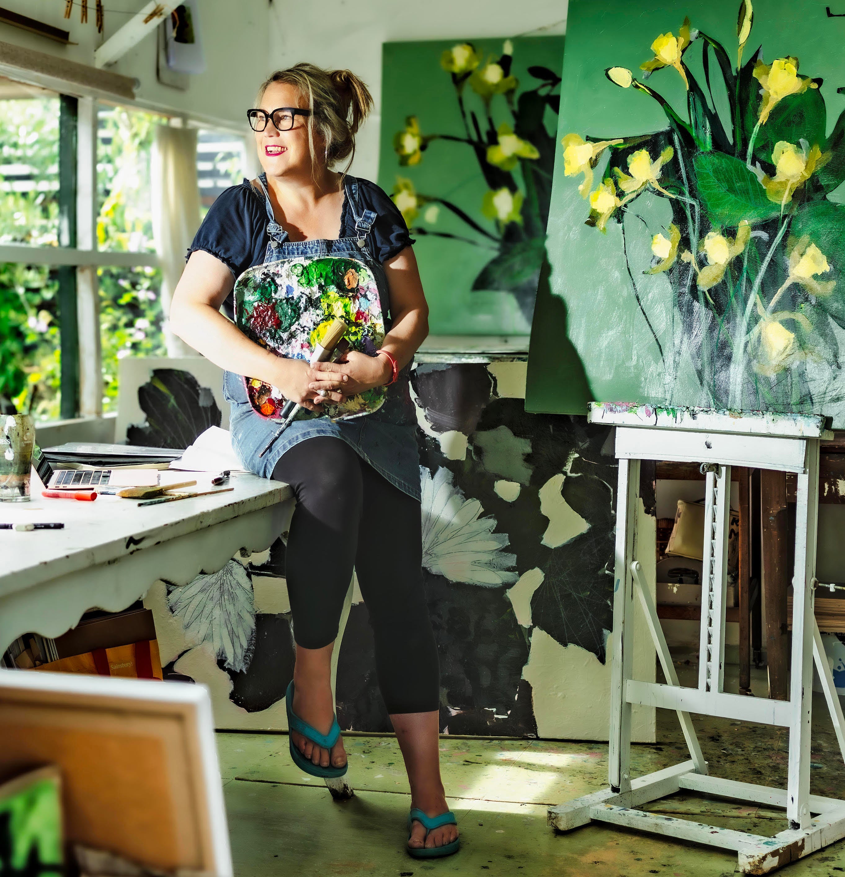 Painter Samantha Barnes in her studio