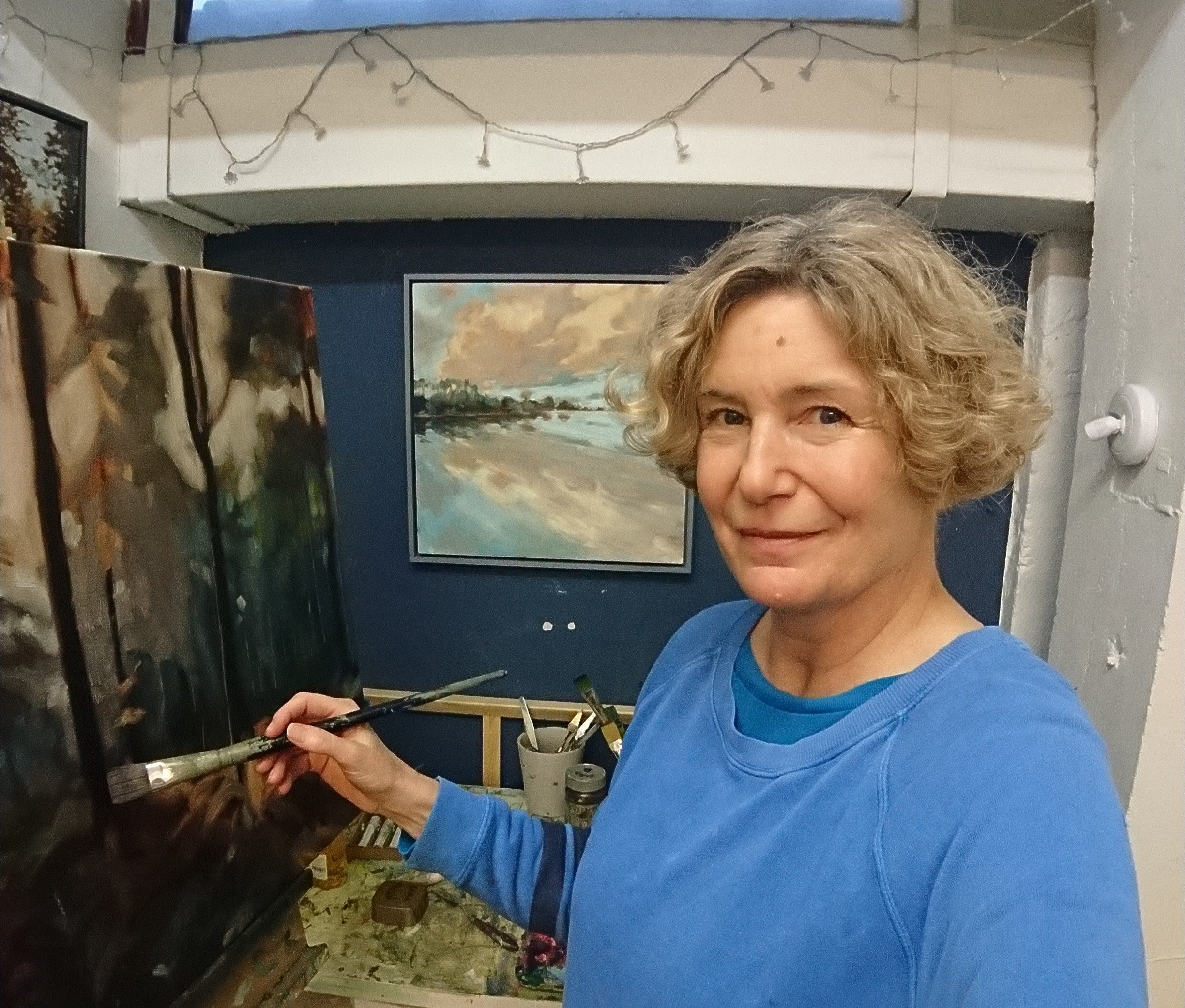 Painter Sara Vertigan in her studio
