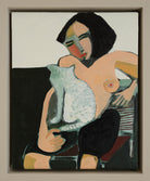 Figurative painting with cat by Henrietta Dubrey