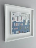 Framed Abstract geometric painting by Claire Oxley