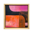 Acrylic painting of abstract shapes in magenta, orange and black by Jo Angell