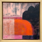 Acrylic painting of abstract shapes in magenta, orange and black by Jo Angell