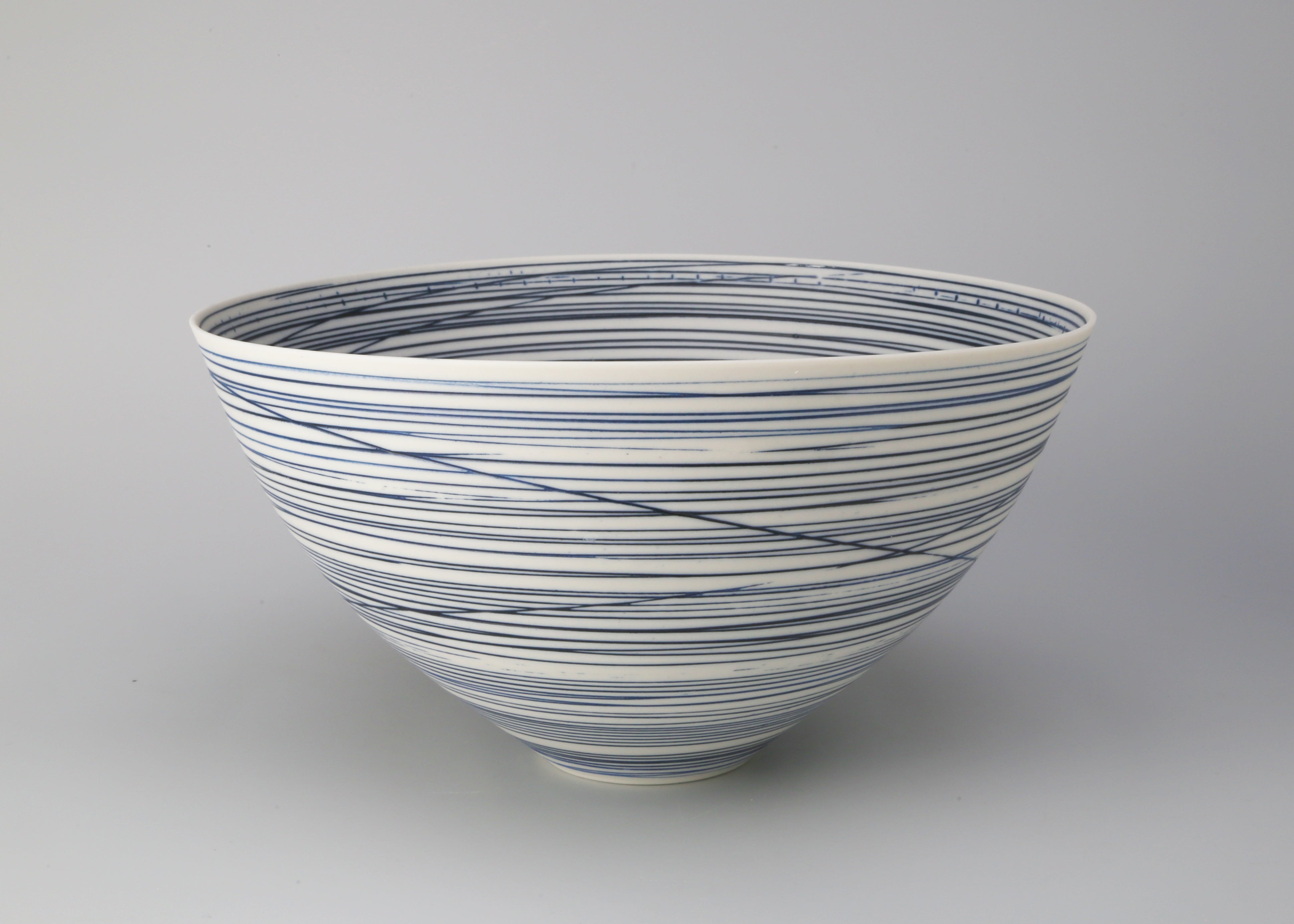 Bowl. Blue lines